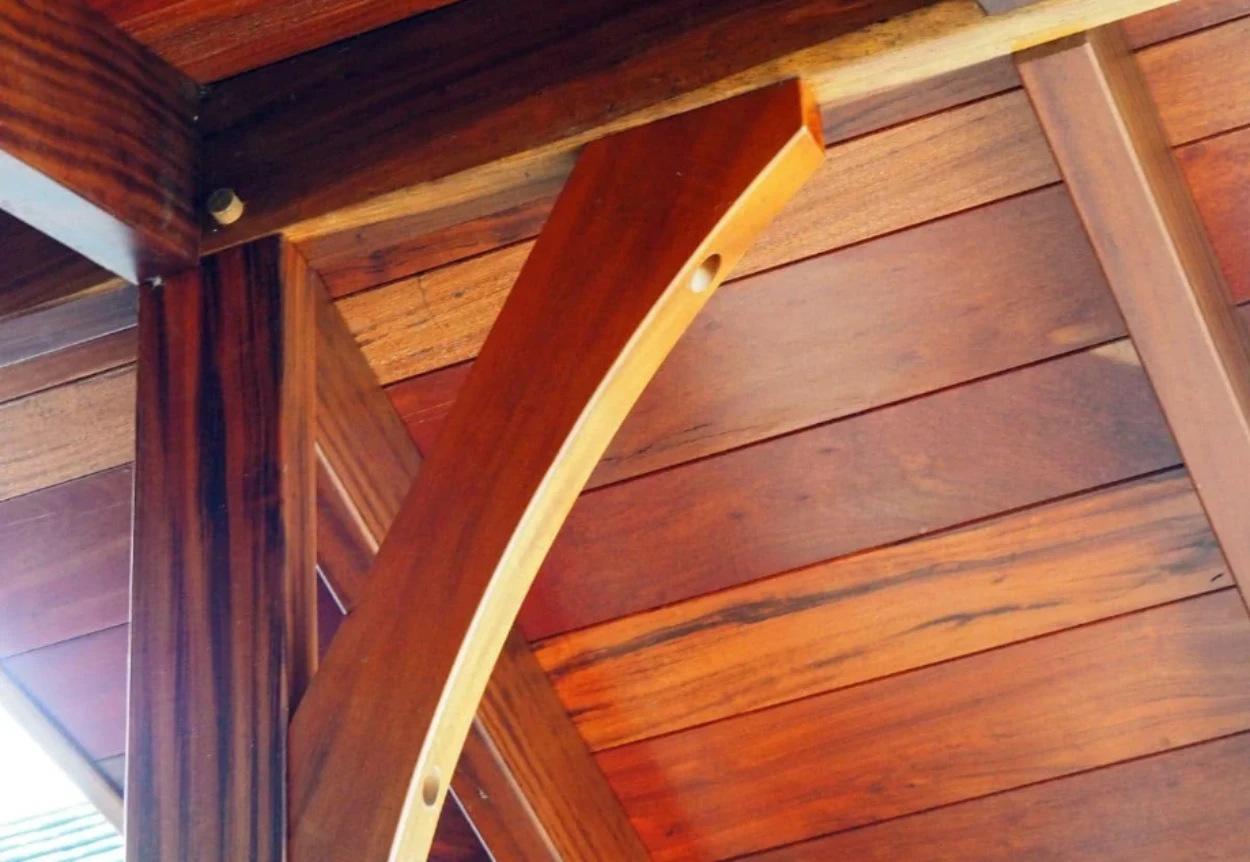roof decking installed in a timber frame structure - horizontal